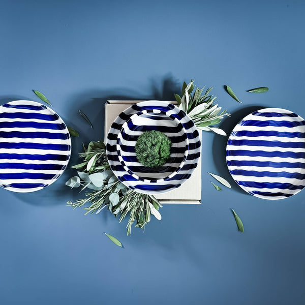 Vase Stripes - mare blue