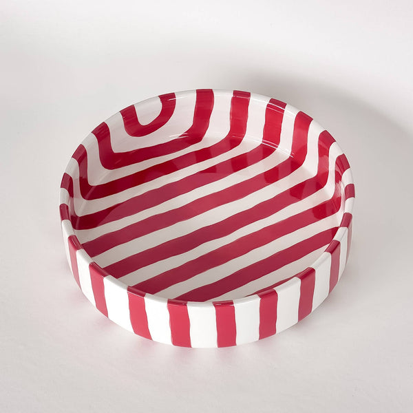 Schale gross  Stripes - tramonto red