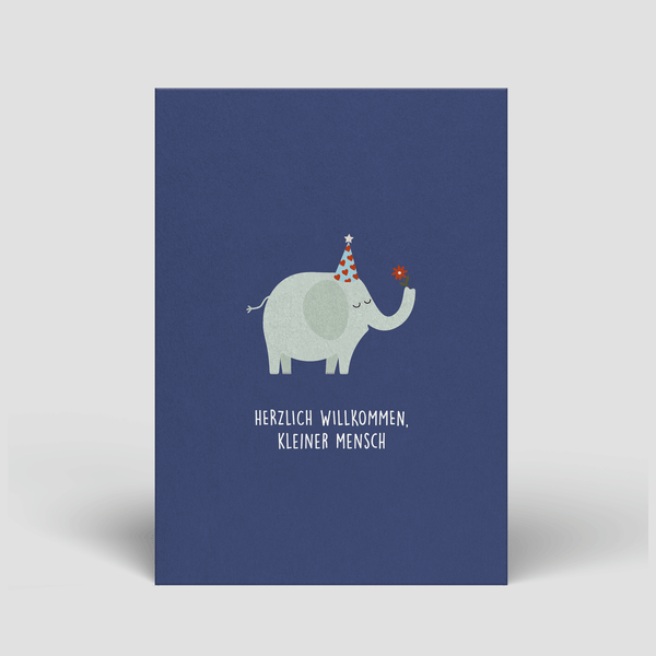 Postkarte - Elefant zur Geburt