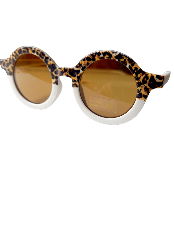 Kinder Retro Sonnenbrille Leopard/creme