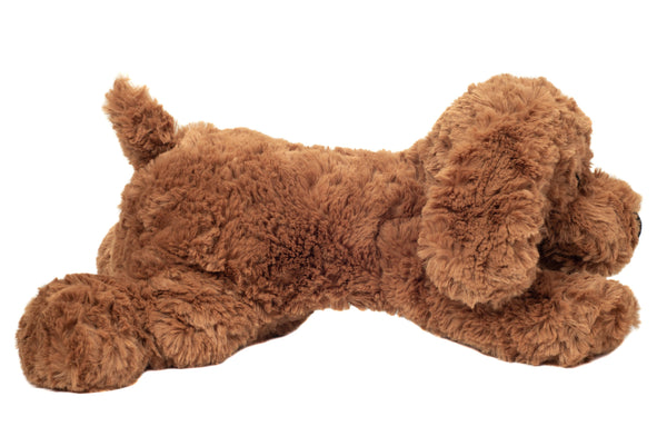 liegender Hund braun 28 cm