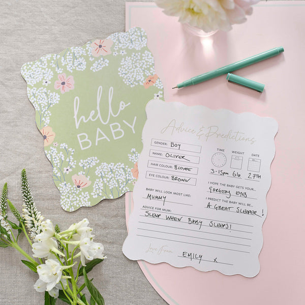 Blumige Advice Cards Babyparty