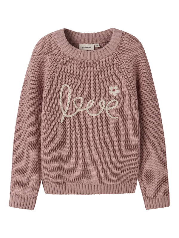 NMFEMLEN EMB KNIT LIL Love