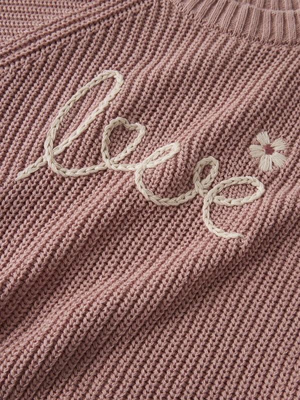 NMFEMLEN EMB KNIT LIL Love