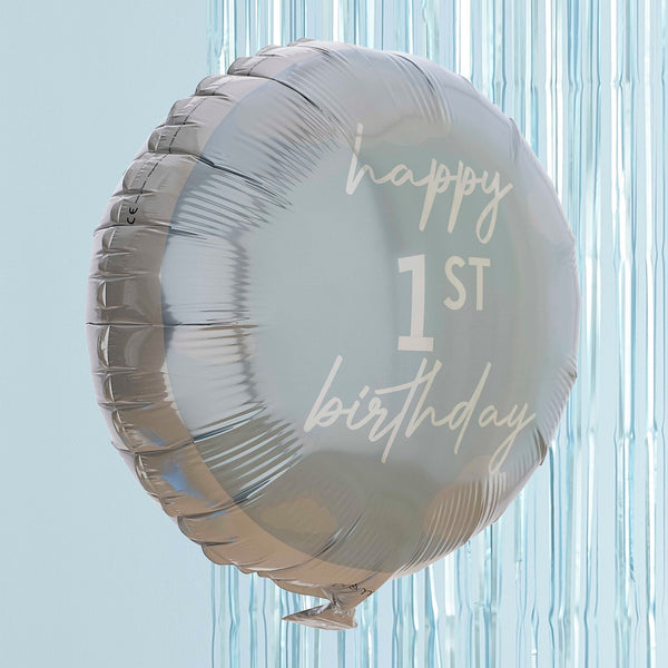 Blau Happy 1st Birthday Ballon
