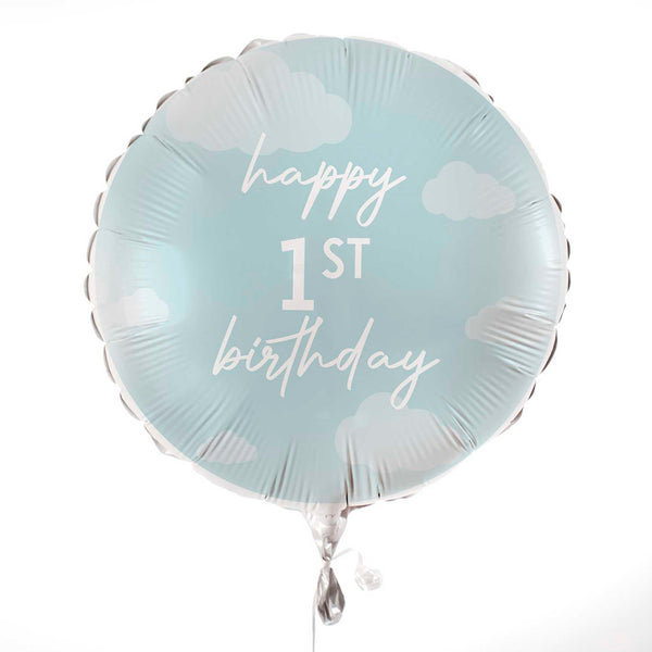 Blau Happy 1st Birthday Ballon