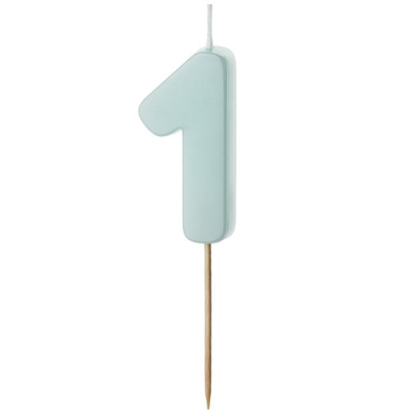 Geburtstagskerze Ziffer 0-9, hellblau, 5.5 cm