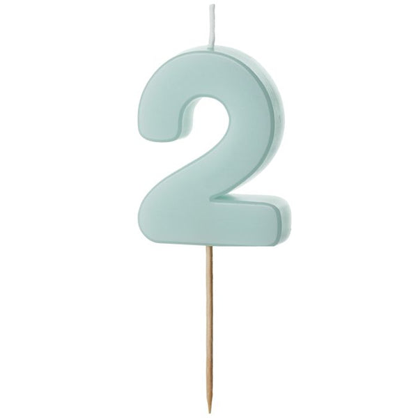 Geburtstagskerze Ziffer 0-9, hellblau, 5.5 cm