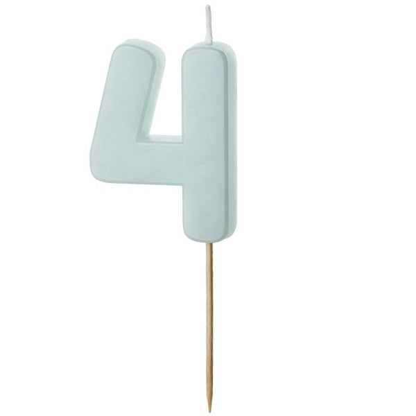 Geburtstagskerze Ziffer 0-9, hellblau, 5.5 cm