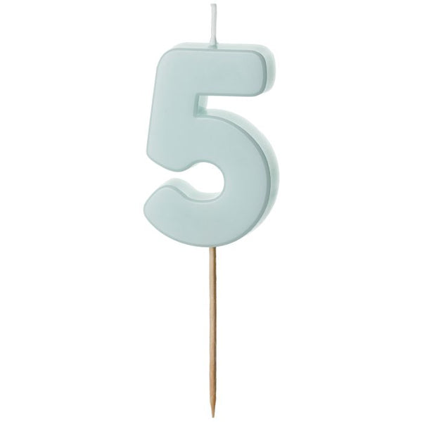 Geburtstagskerze Ziffer 0-9, hellblau, 5.5 cm