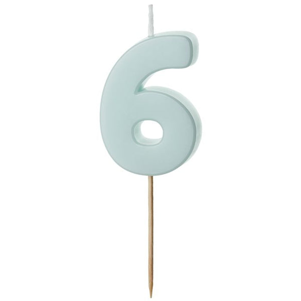 Geburtstagskerze Ziffer 0-9, hellblau, 5.5 cm