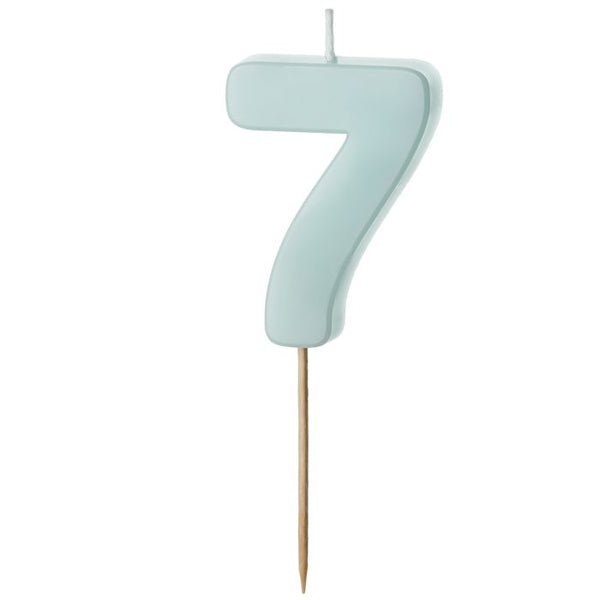 Geburtstagskerze Ziffer 0-9, hellblau, 5.5 cm