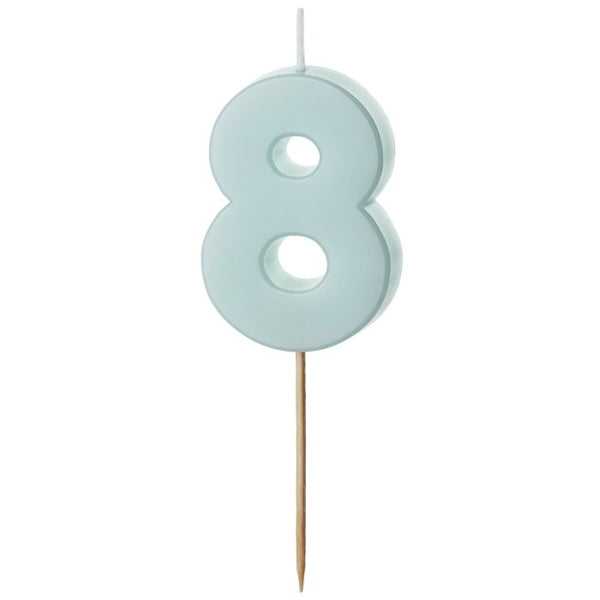Geburtstagskerze Ziffer 0-9, hellblau, 5.5 cm