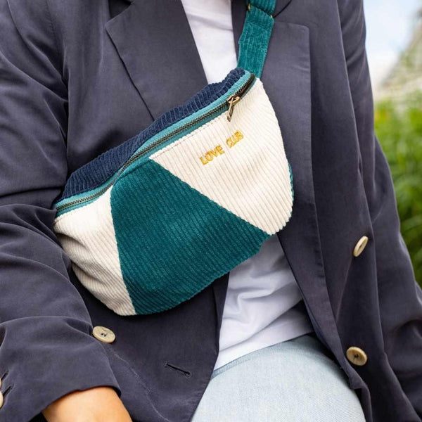 Petrol corduroy Waist Bag | Child or Adult