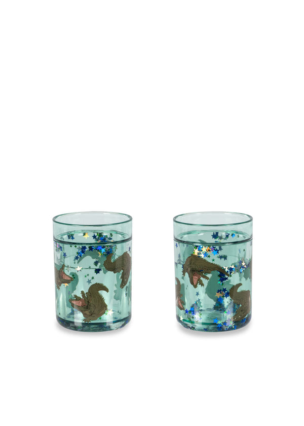2 PACK GLITTER CUPS Crocodile