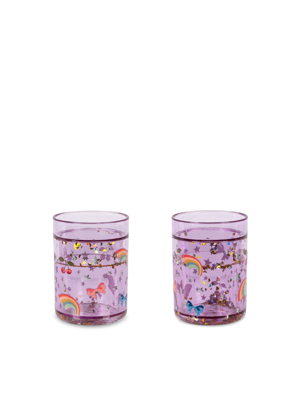 2 PACK GLITTER CUPS Rainbow Twinkle