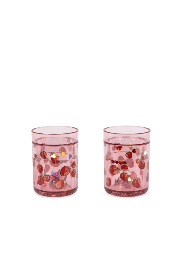 2 Pack Glitzerbecher Erdbeer