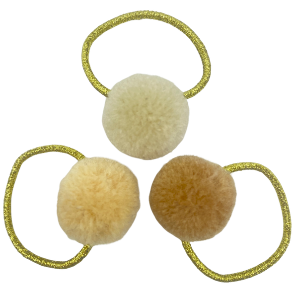 Basic Mini-Haargummis mit Pompons - dunes
