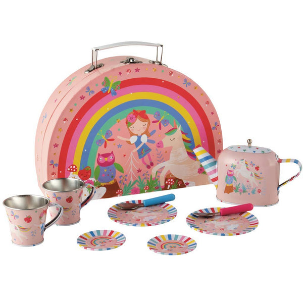 Rainbow Fairy Tee-Zinn-Tee-Set ist halbkreisförmiger Fall