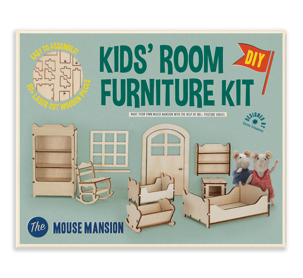 Kids DIY Dollhouse Furniture Kit - Bedroom (Maßstab 1:12)