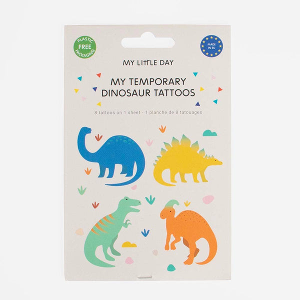 Set mit 8 Jurassic-Dinosaurier-Tattoos