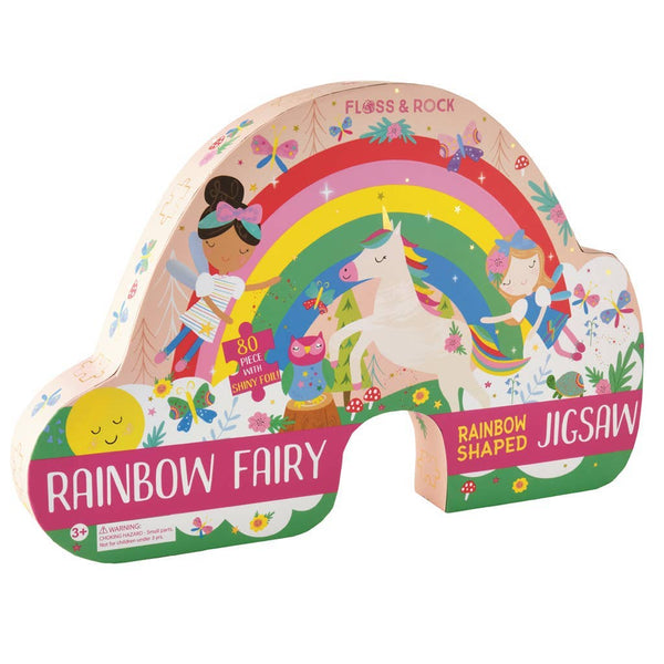 Rainbow Fairy Puzzle, 80 Stück, „Regenbogen“, mit geformter Bo