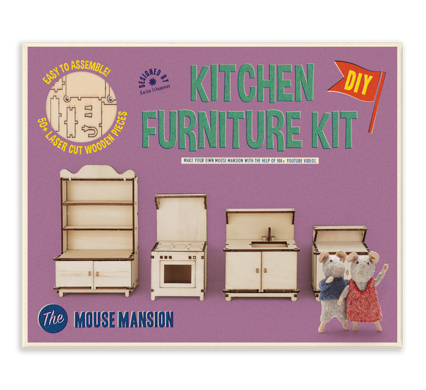 Kids DIY Dollhouse Furniture Kit - Kitchen (Scale 1:12)